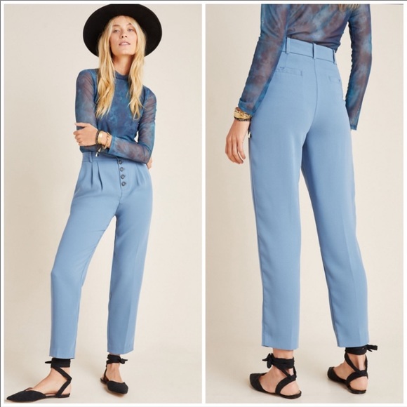 Anthropologie Sasha Button-fly Tapered Trousers - Picture 6 of 8